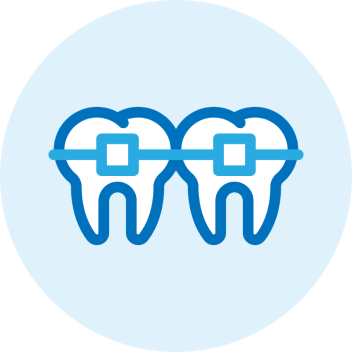 Icono de ortodoncia y ortopedia dental en odontopediatria.